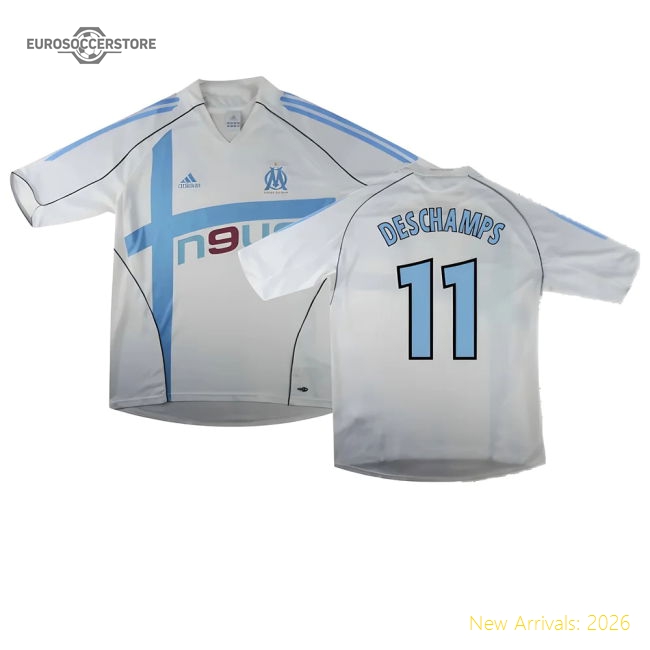 Marseille 2004-05 Home Shirt ((Excellent) L) (DESCHAMPS 11)-Football Jersey Hub