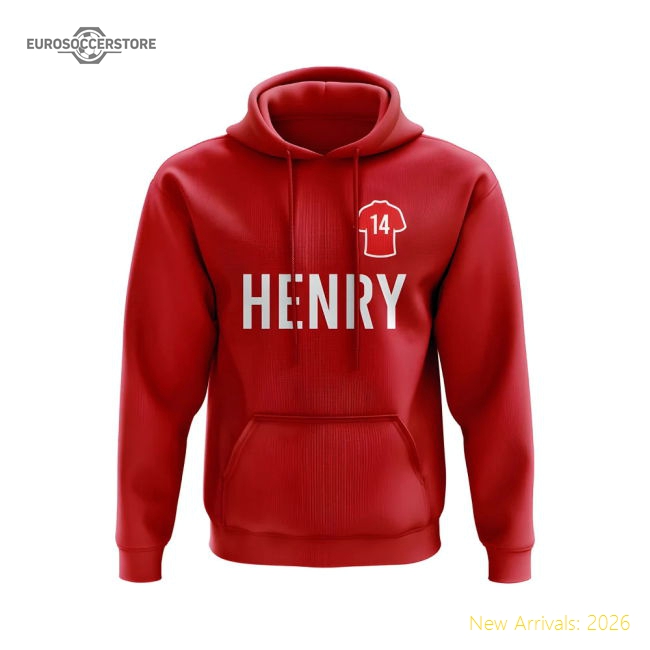 Thierry Henry Arsenal Number Hoody (Red)-Football Jersey Hub