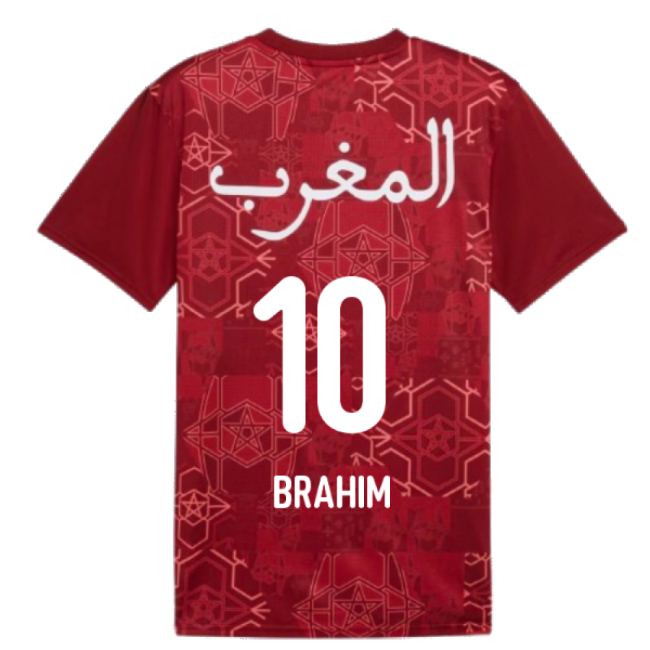 2024-2025 Morocco Prematch SS Jersey (Red) (Brahim 10)-Football Jersey Hub