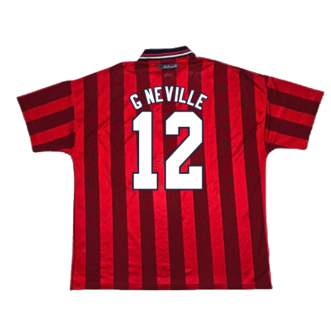 England 1997-99 Away Shirt (Good) (G NEVILLE 12)-Football Jersey Hub