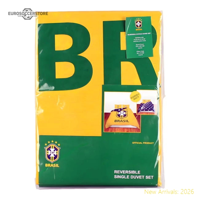 Brazil Reversible Single Duvet-Football Jersey Hub