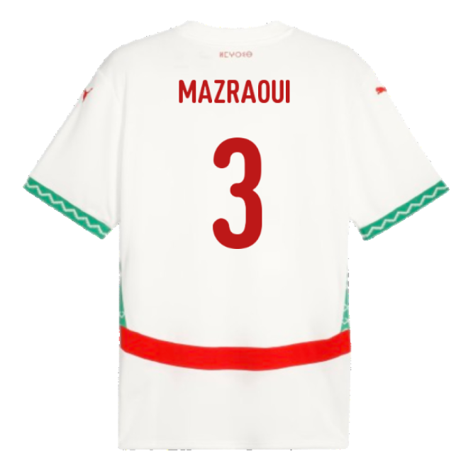 2024-2025 Morocco Away Shirt (Mazraoui 3)-Football Jersey Hub