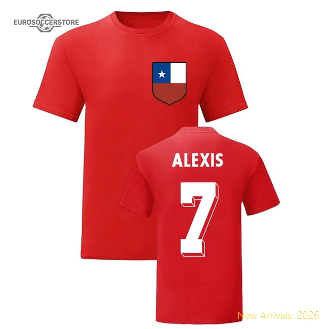 Alexis Sanchez Chile National Hero Tee (Red)-Football Jersey Hub