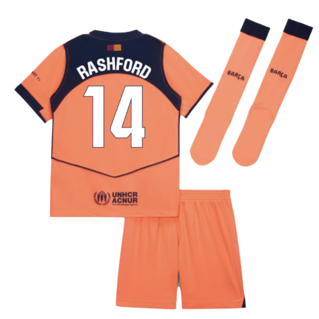2025-2026 Barcelona Third Mini Kit (Rashford 14)-Football Jersey Hub