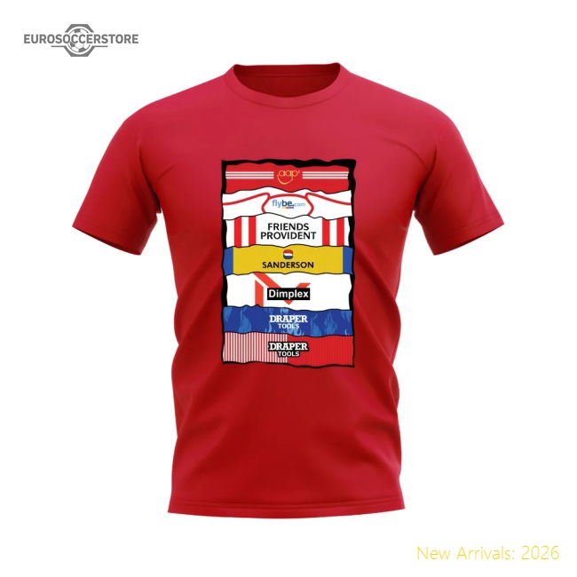 Southampton Sponsor History T-shirt (Red)-Football Jersey Hub