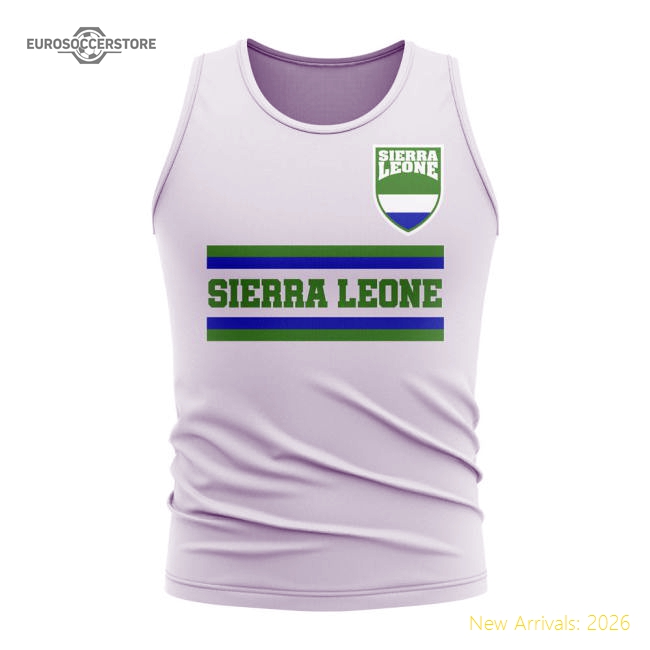Sierra Leone Core Football Country Sleeveless Tee (White)-Football Jersey Hub