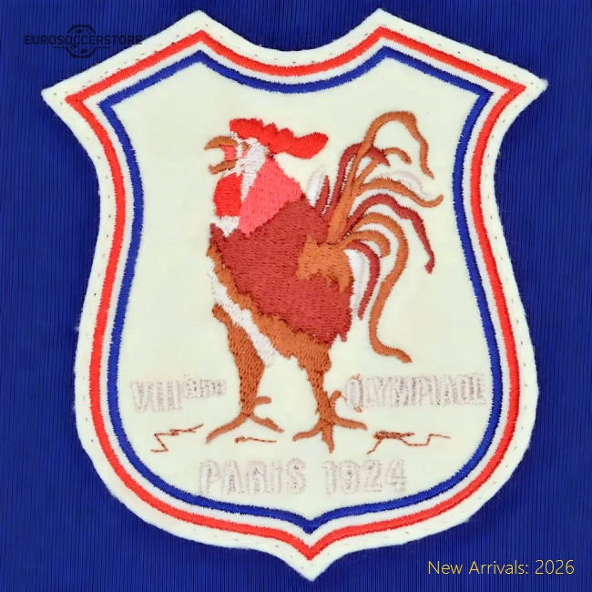 France 1924 Vintage Rugby Zipped Hoodie - Royal-Football Jersey Hub