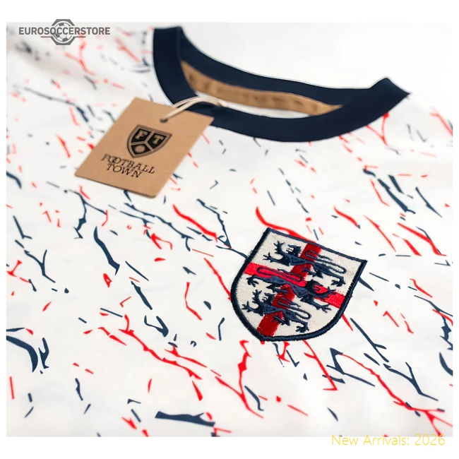 England Marble The Lions Cross Retro Shirt-Football Jersey Hub