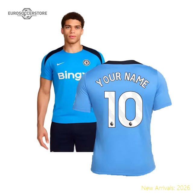 2024-2025 Chelsea Strike Dri-FIT Knit Shirt (Light Photo Blue) (Your Name)-Football Jersey Hub