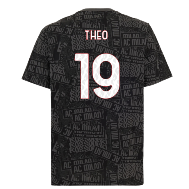 2025-2026 AC Milan ftblCulture Tee AOP (Black) (Theo 19)-Football Jersey Hub