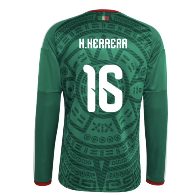 2026-2027 Mexico Long Sleeve Home Shirt (H.Herrera 16)-Football Jersey Hub