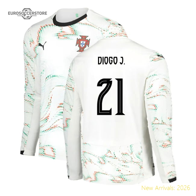 2025-2026 Portugal Long Sleeve Away Shirt (Diogo J. 21)-Football Jersey Hub