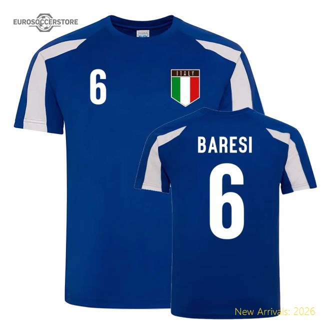 Franco Baresi Italy Sports Training Jersey (Blue-White)-Football Jersey Hub