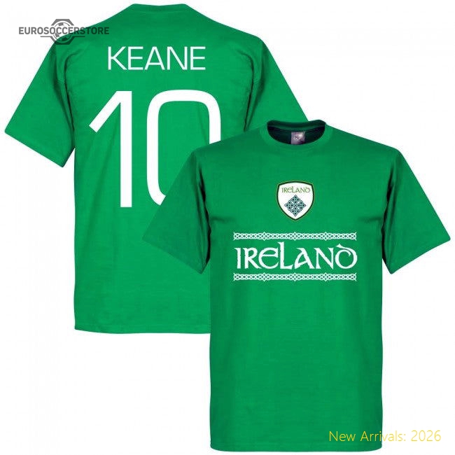 Ireland Robbie Keane 10 Team T-Shirt - Green-Football Jersey Hub