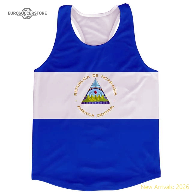 Nicaragua Flag Running Vest-Football Jersey Hub