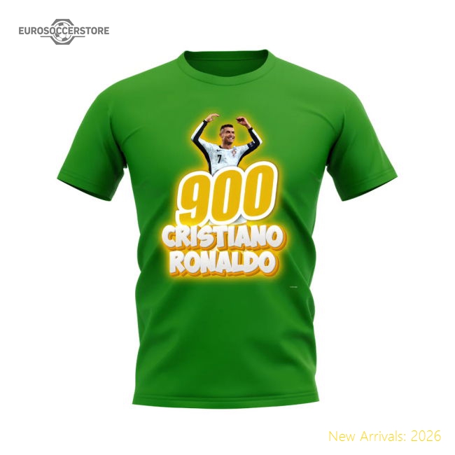 Cristiano Ronaldo 900 Career Goals T-Shirt (Green)-Football Jersey Hub