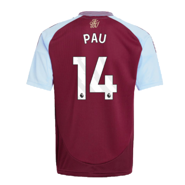 2024-2025 Aston Villa Home Shirt (Kids) (Pau 14)-Football Jersey Hub