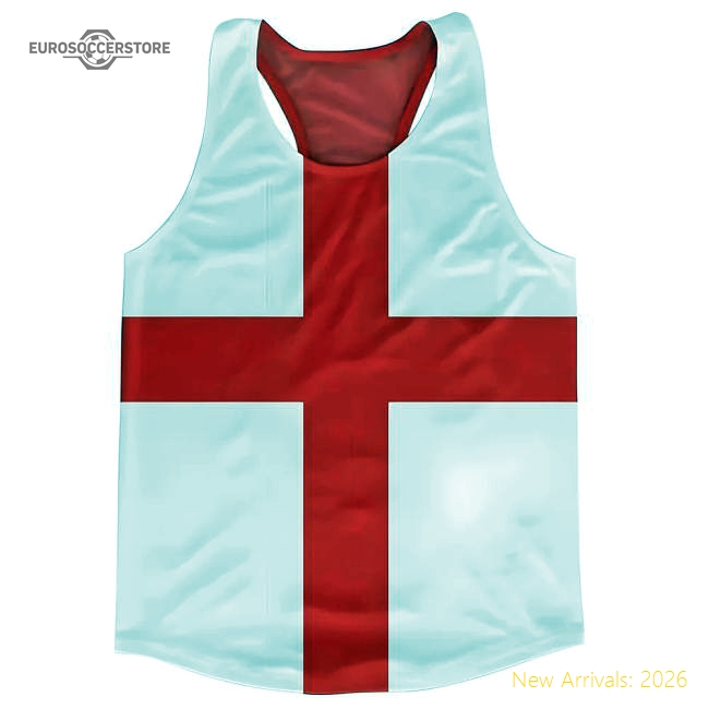 England Flag Running Vest-Football Jersey Hub