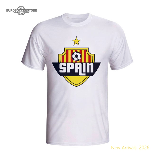 Spain Country Logo T-shirt (white)-Football Jersey Hub