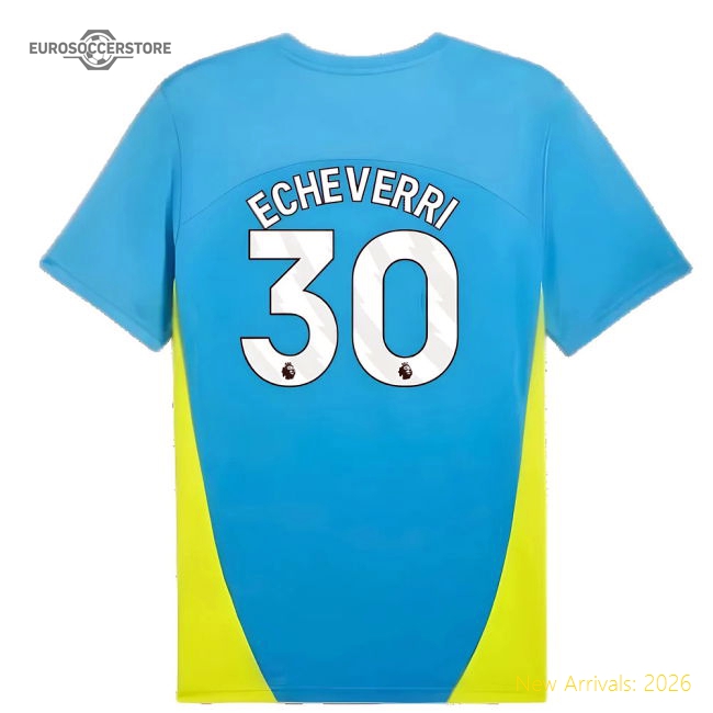 2024-2025 Man City Training Shirt (Magic Blue) (Echeverri 30)-Football Jersey Hub