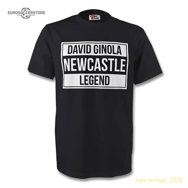 David Ginola Newcastle Legend Tee (black)-Football Jersey Hub