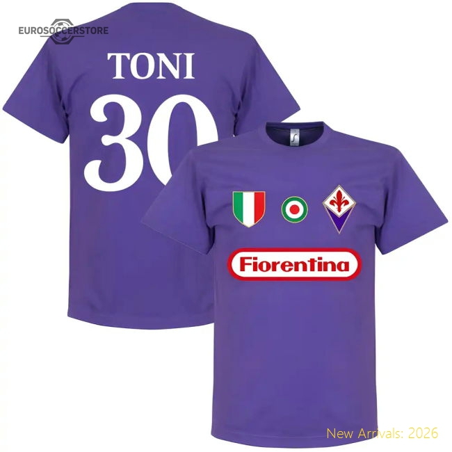 Fiorentina Toni 30 Team T-Shirt - Purple-Football Jersey Hub