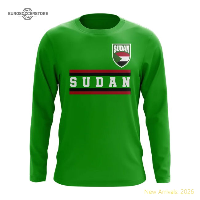 Sudan Core Football Country Long Sleeve T-Shirt (Green)-Football Jersey Hub