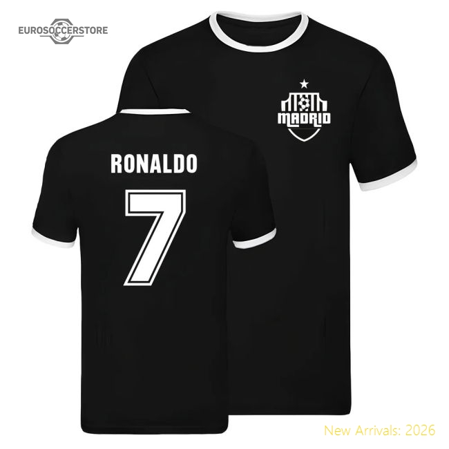 Real Madrid Ringer T-shirt (Cristiano Ronaldo 7)-Football Jersey Hub