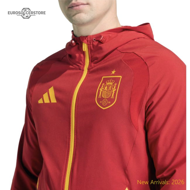 2026-2027 Spain Travel Full Zip Windbreaker (Red)-Football Jersey Hub