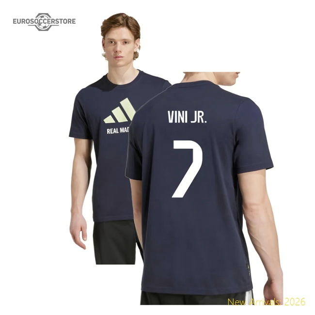 2025-2026 Real Madrid Seasonal Graphic Tee (Legend Ink) (Vini Jr. 7)-Football Jersey Hub
