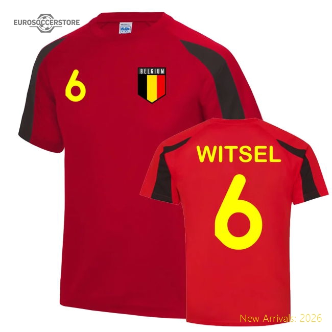 Axel Witsel Belgium Sports Training Jersey (Red-Black)-Football Jersey Hub