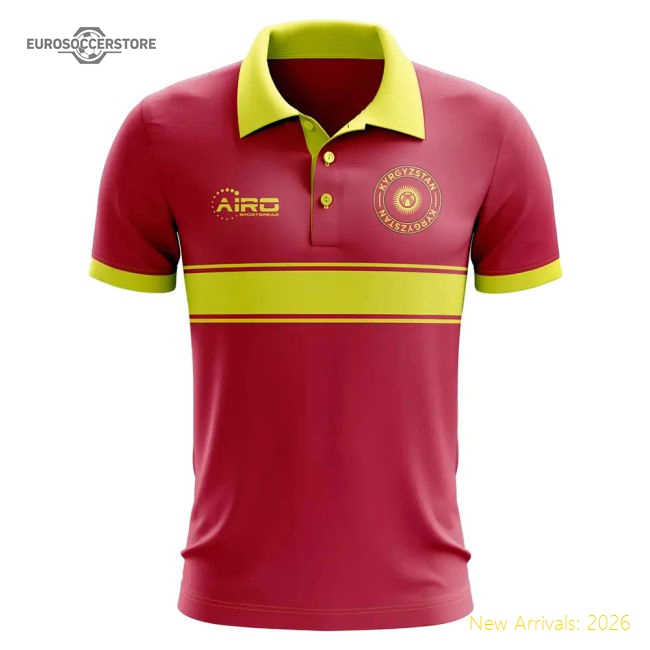 Kyrgzstan Concept Stripe Polo Shirt (Red)-Football Jersey Hub