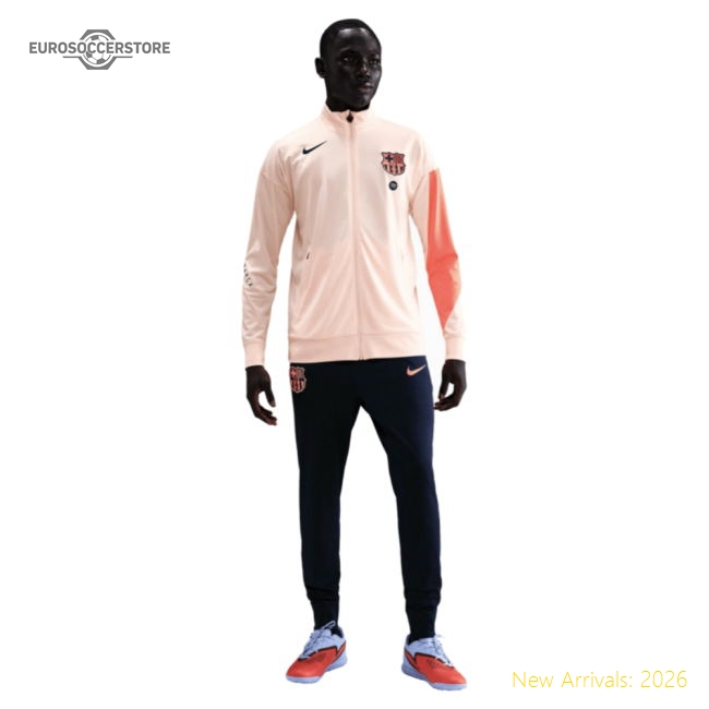 2025-2026 Barcelona Strike Training Tracksuit (Crimson Tint)-Football Jersey Hub