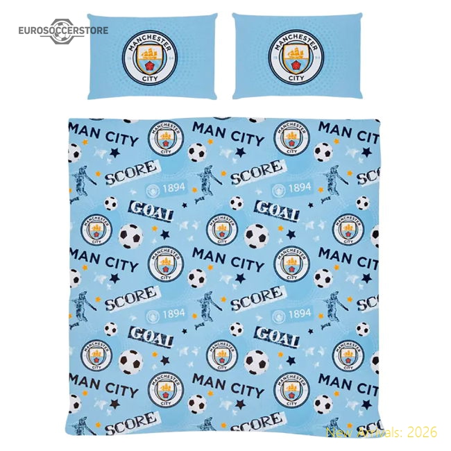 Manchester City FC Striker Double Duvet Set-Football Jersey Hub