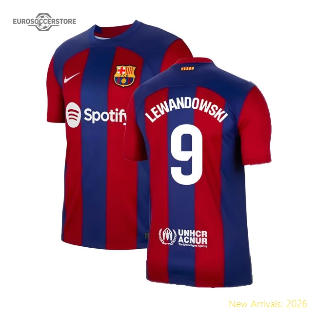 2023-2024 Barcelona Home Shirt (Lewandowski 9)-Football Jersey Hub