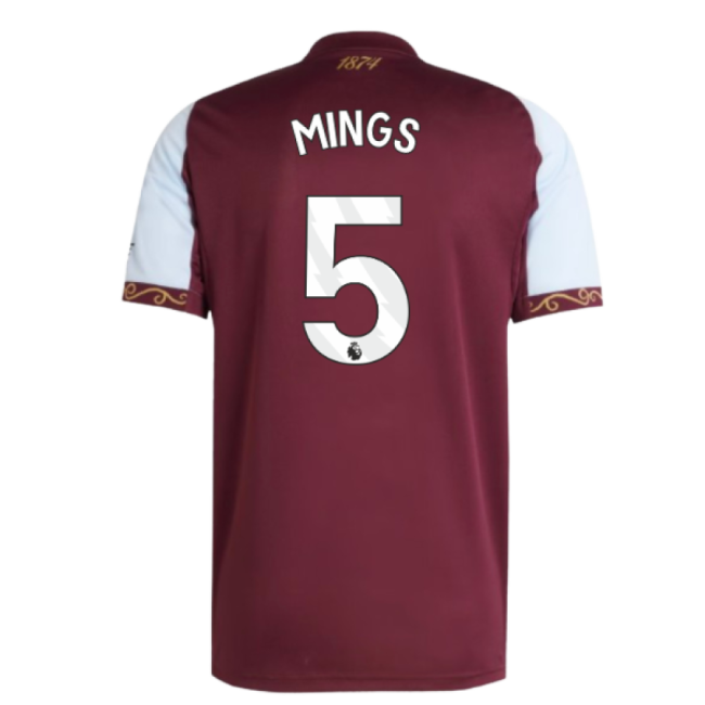 2025-2026 Aston Villa Home Shirt (Mings 5)-Football Jersey Hub