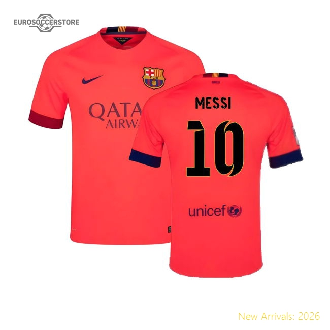Barcelona 2014-15 Away Shirt ((Excellent) L) (Messi 10)-Football Jersey Hub