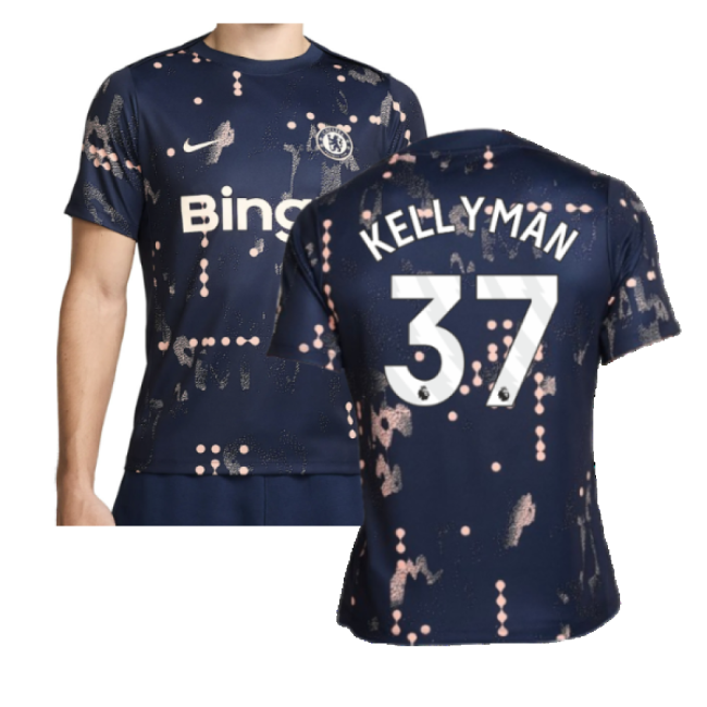 2024-2025 Chelsea Academy Pro Pre-Match Shirt (Obsidian) (Kellyman 37)-Football Jersey Hub