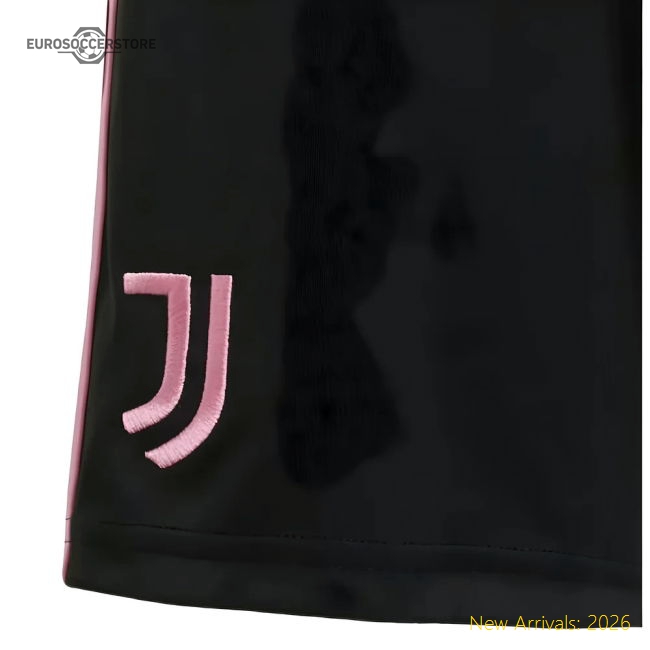 2025-2026 Juventus Home Shorts (Black) - Kids-Football Jersey Hub