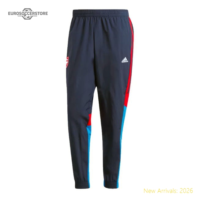 2023-2024 Arsenal Woven Tracksuit Bottoms (Navy)-Football Jersey Hub
