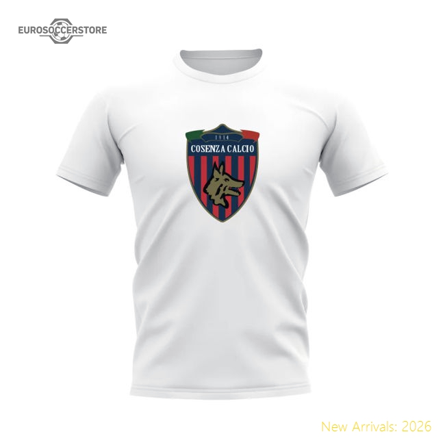 Cosenza Badge T-shirt (White)-Football Jersey Hub