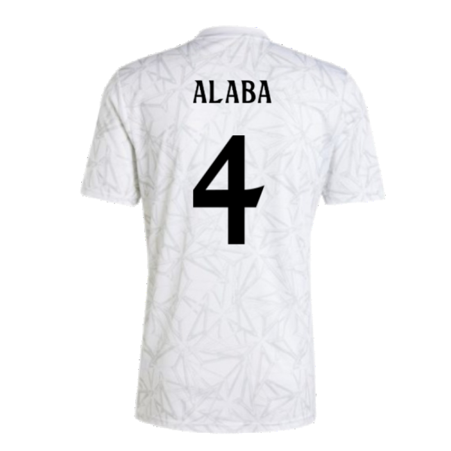 2024-2025 Real Madrid Pre-Match Shirt (White) (Alaba 4)-Football Jersey Hub