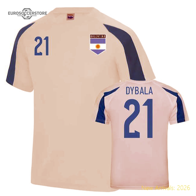 Argentina Sports Training Jersey (Dybala 21)-Football Jersey Hub