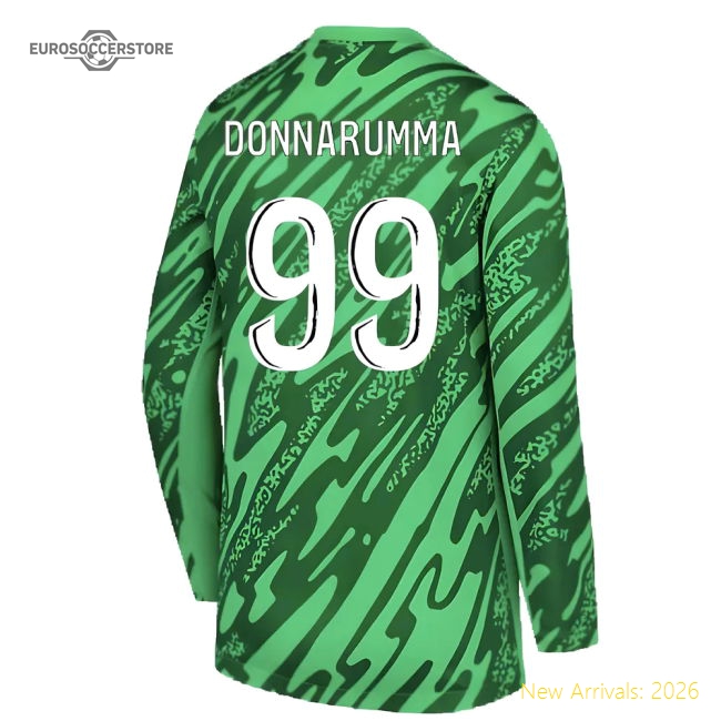2024-2025 PSG Home Goalkeeper Shirt (Green) (Donnarumma 99)-Football Jersey Hub