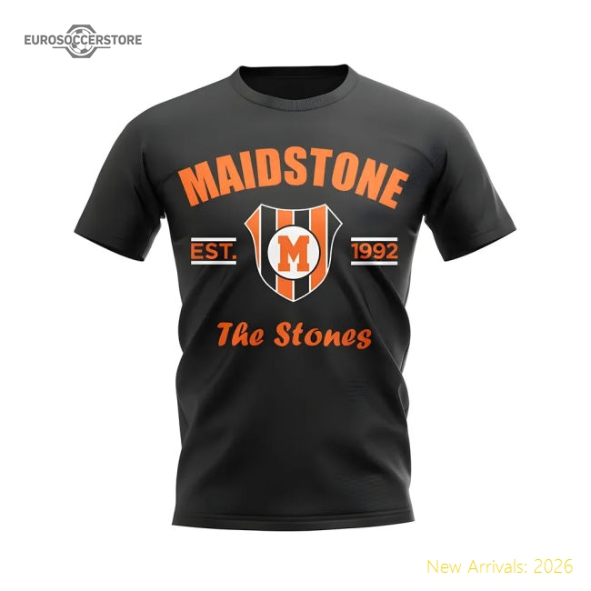 Maidstone Established Football T-Shirt (Black)-Football Jersey Hub