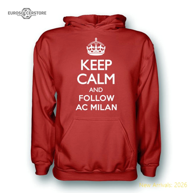 Keep Calm And Follow Ac Milan Hoody (red)-Football Jersey Hub