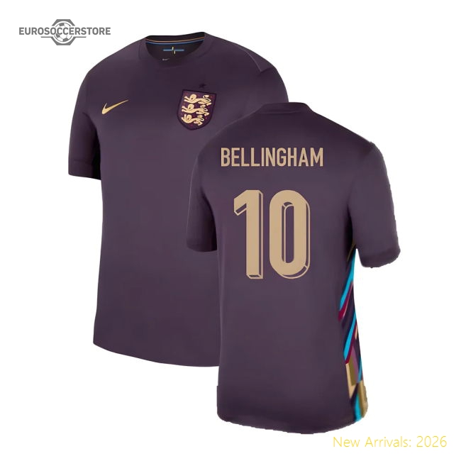 2024-2025 England Away Shirt (Bellingham 10)-Football Jersey Hub