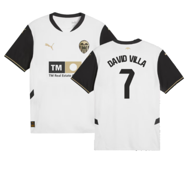 2024-2025 Valencia Home Shirt (David Villa 7)-Football Jersey Hub