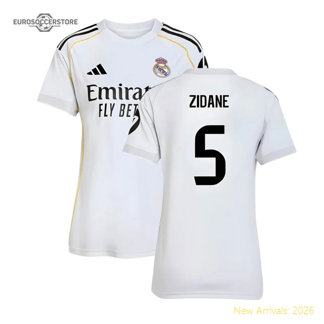 2025-2026 Real Madrid Home Shirt (Womens) (Zidane 5)-Football Jersey Hub
