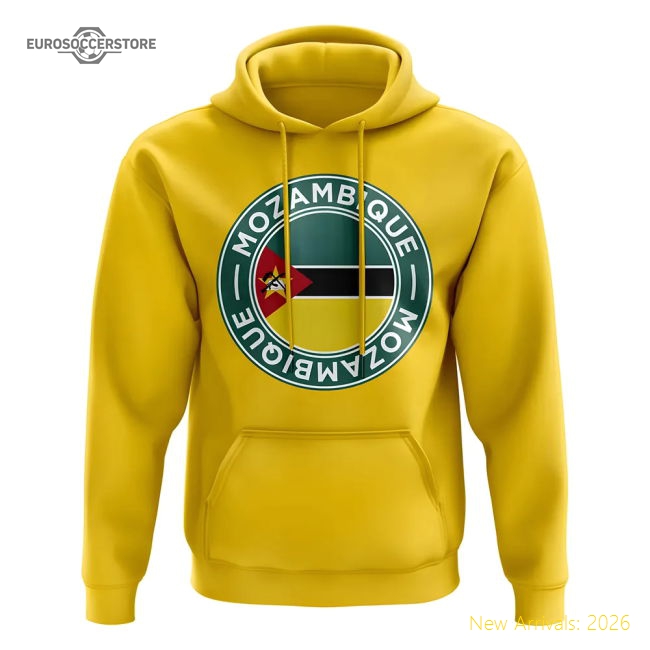 Mozambique Football Badge Hoodie (Yellow)-Football Jersey Hub